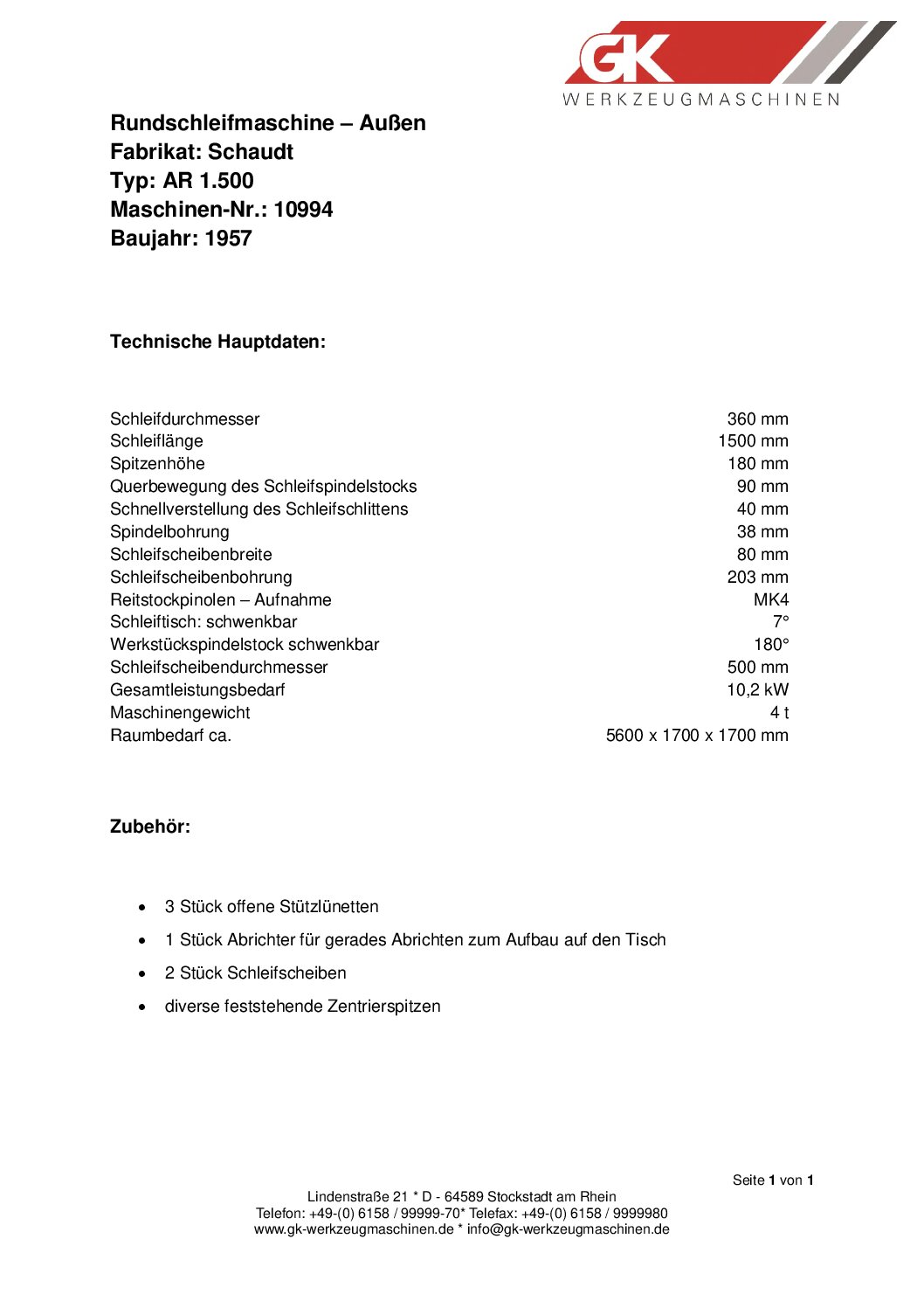 Außenrundschleifmaschine SCHAUDT AR 1.500 - Image 11
