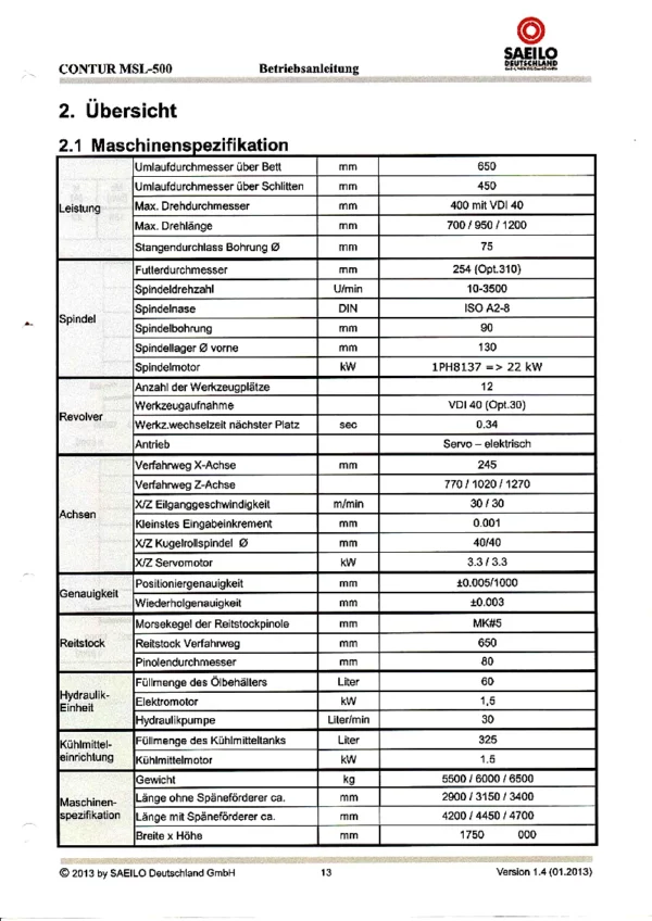 CNC Drehmaschine SAEILO MLS 500 (C-Achse) – Fuehrungsbahn
