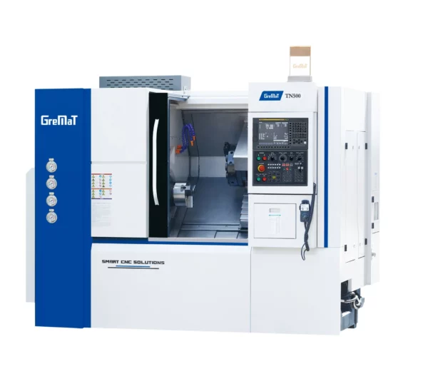 CNC Drehmaschine Schrägbett Z-MaT STAR TN500 – Seitenansicht mit offener Tür