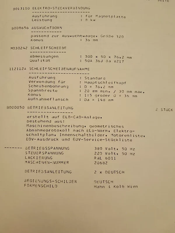 Gebrauchte Flachschleifmaschine ELB Orion 635 ND – Draufsicht
