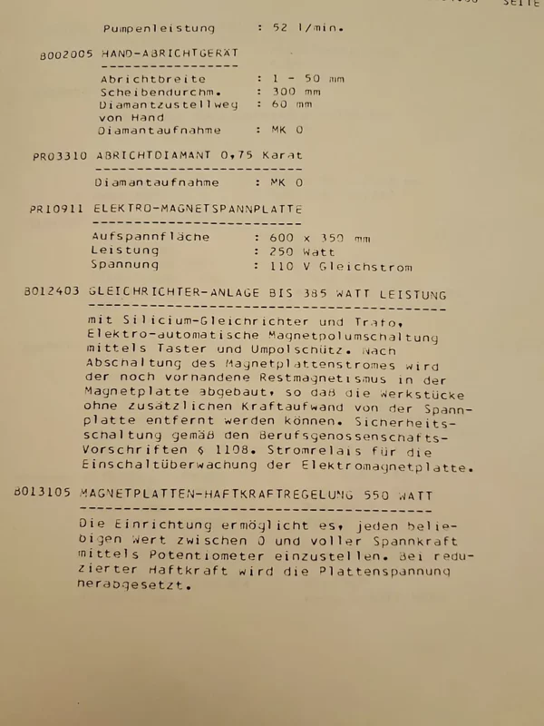 Gebrauchte Flachschleifmaschine ELB Orion 635 ND – Frontansicht